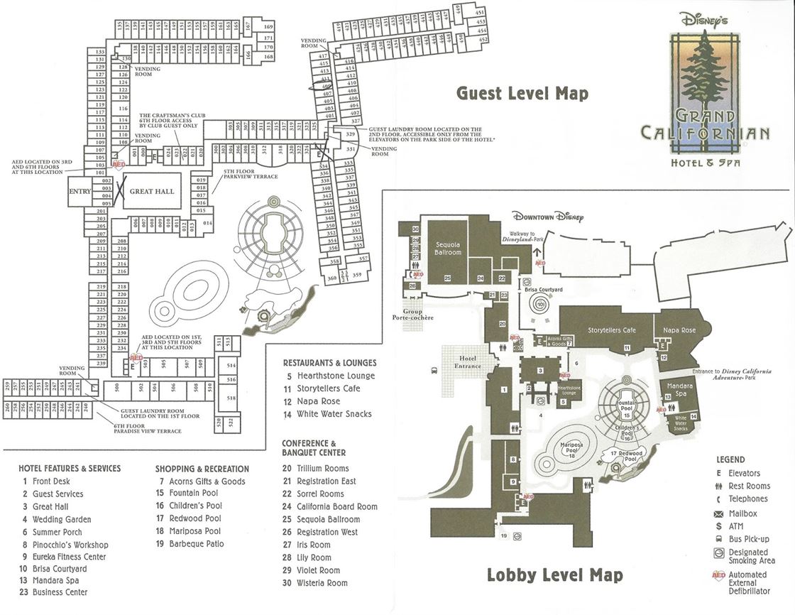 The Villas at Disneyland Hotel resort map