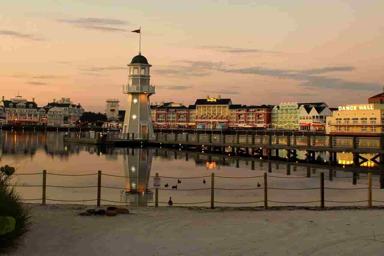 Charming view of Disney's Boardwalk Villas, showcasing DVC resort amenities and vibrant atmosphere.
